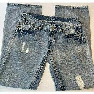 Amethyst Light Distressed Slim Bootcut Jeans